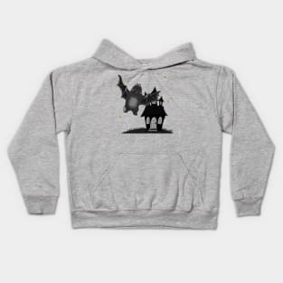 Black Bat Rabbit Fly Bunniesmee Kids Hoodie